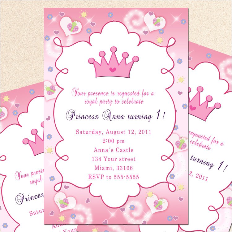 royal princess birthday invitation girl