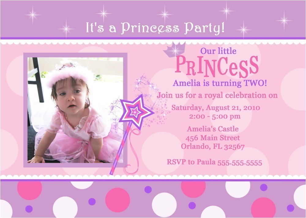 princess party invitation wording