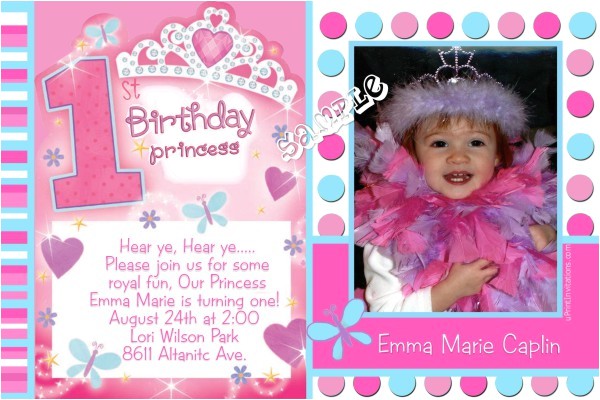 Princess 1st Birthday Invitations