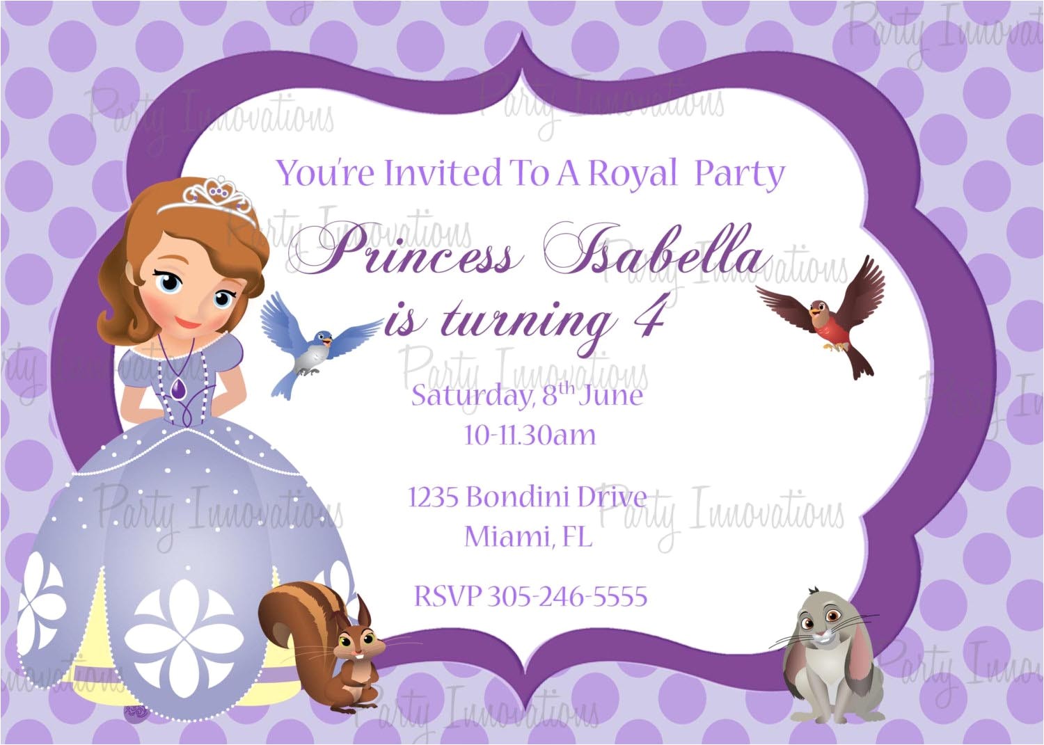 princess party invitations