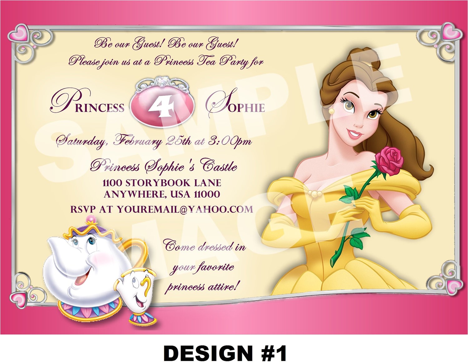beauty and the beast invitation belle