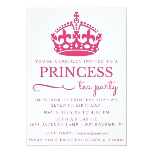 princess birthday invitations