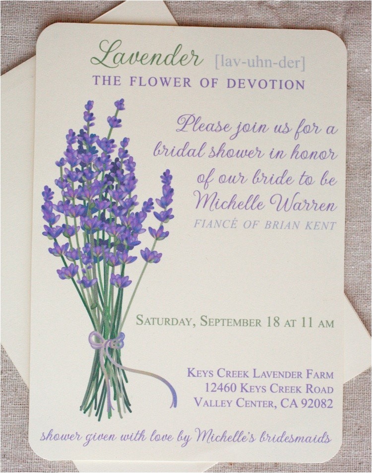 lavender wedding invitations print at