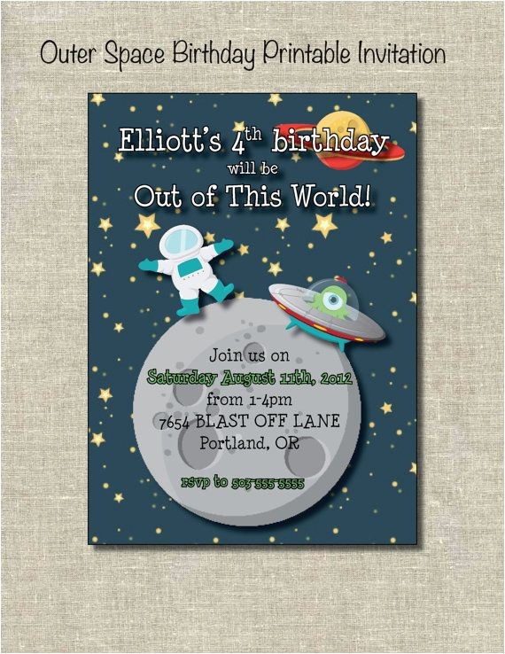 Printable Alien Birthday Invitations 26 Best Images About Space Birthday On Pinterest