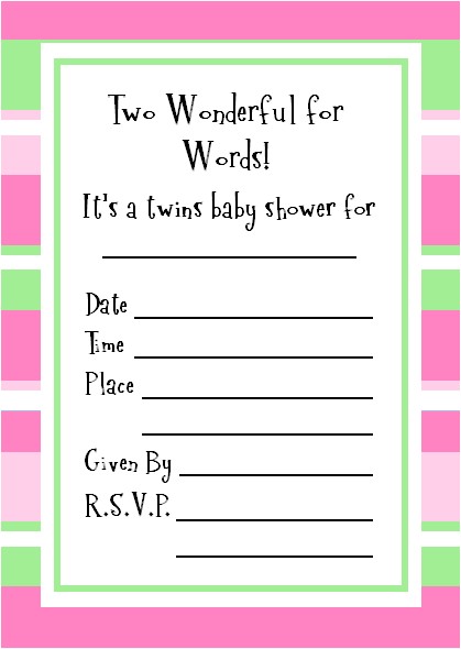 twins baby shower invitation