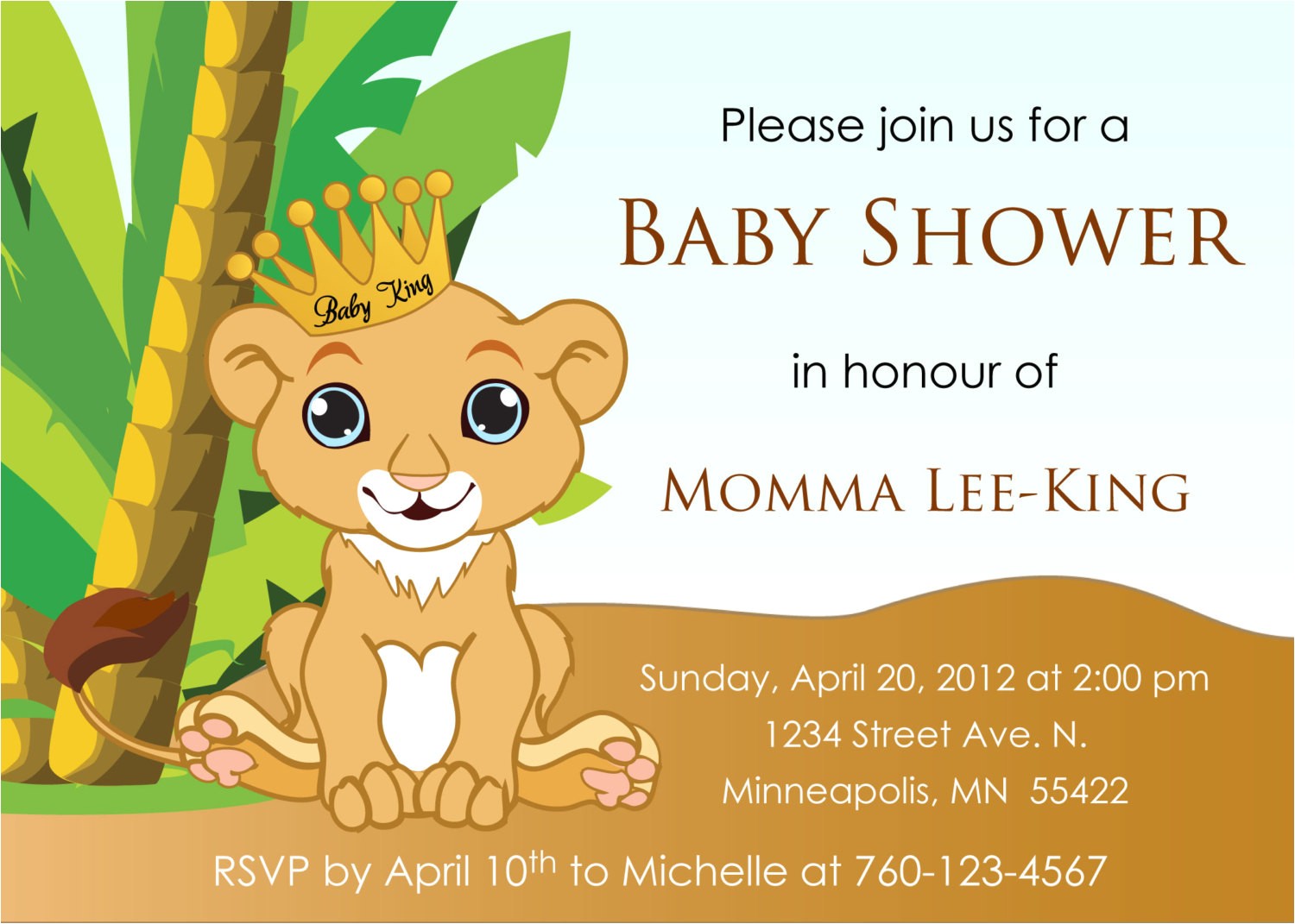 Printable Lion King Baby Shower Invitations Baby Lion King Baby Shower Invitation by Designsbyoccasion