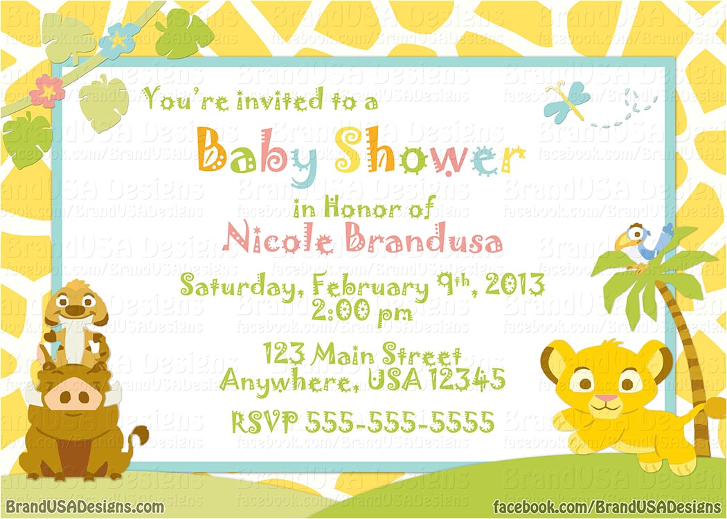 lion king baby shower invitations ideas