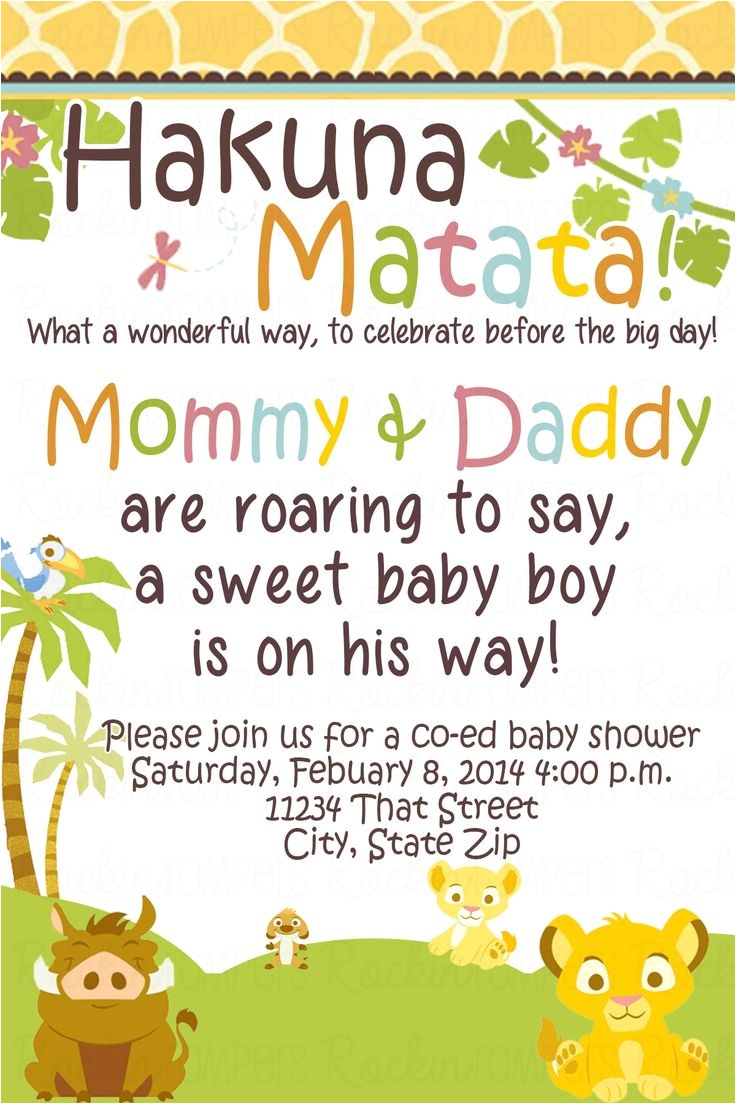 lion king baby shower invitations ideas