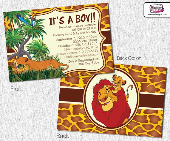 lion king inspired baby shower invitations