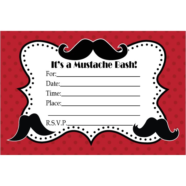 p moustache birthday party printable invitation templates