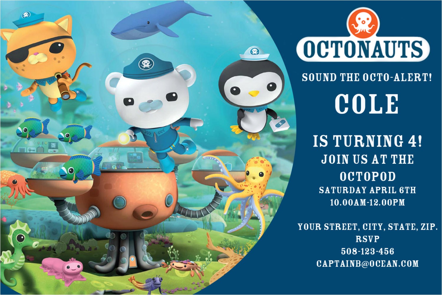octonauts digital birthday invitation