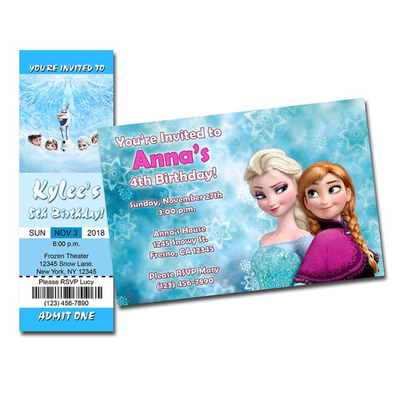 frozen invitations sets of 10 or