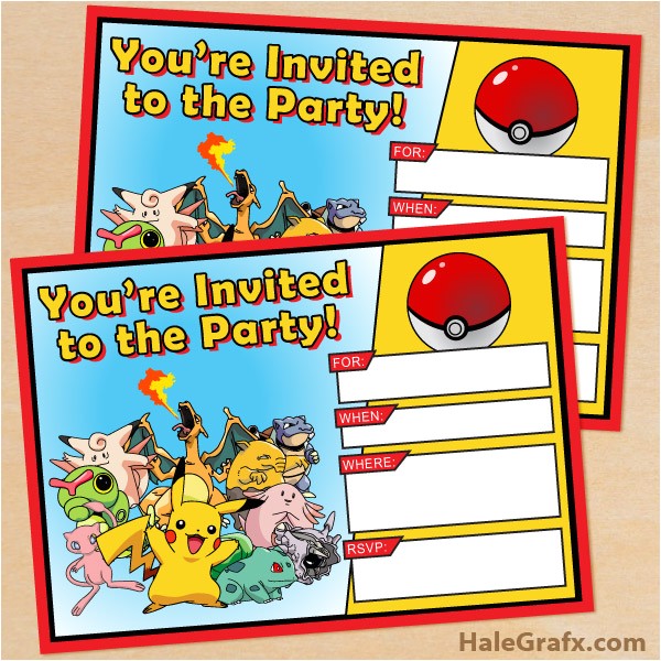 free printable pokemon birthday invitation