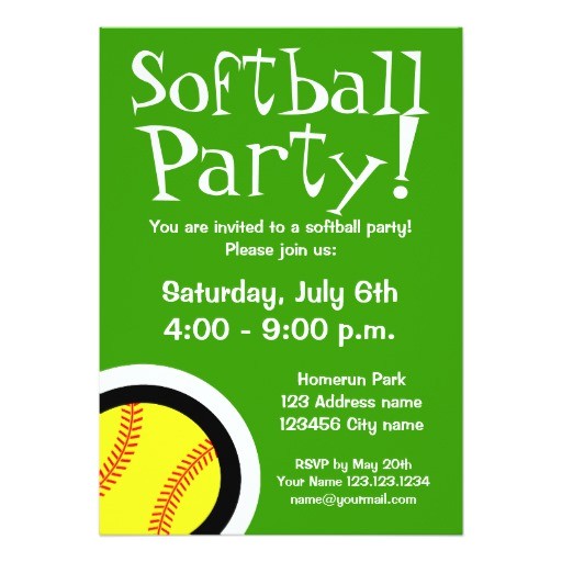 softball party invitations for birthdays and bbq
