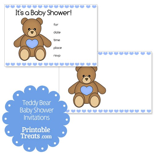free printable teddy bear baby shower invitations