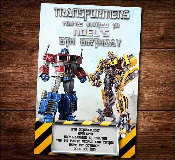 transformers birthday invitation card