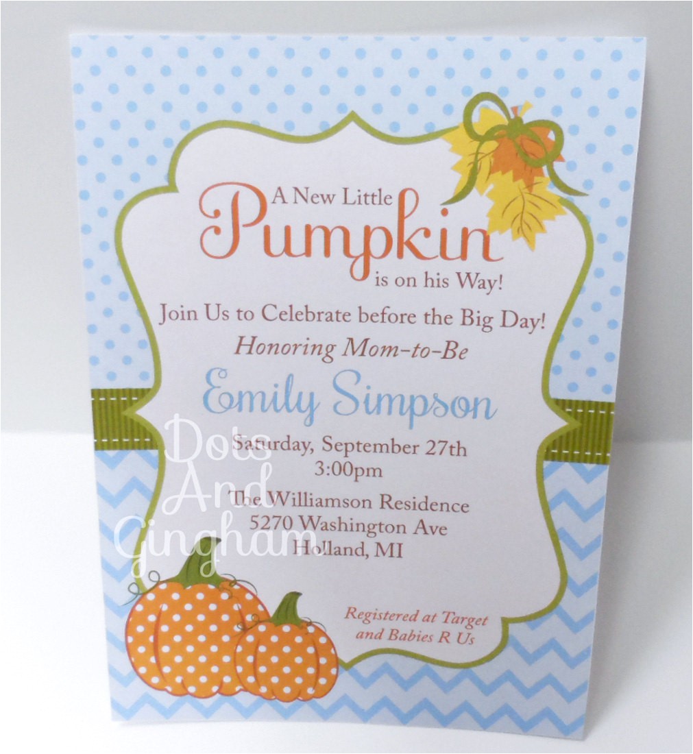 pumpkin baby shower invitation fall baby
