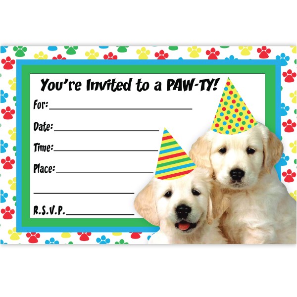 puppy party invitations