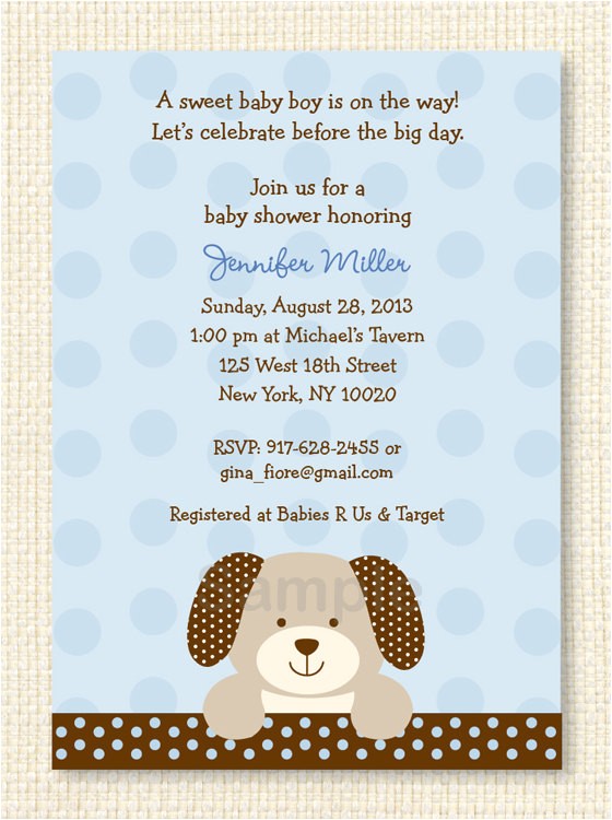 puppy dog baby shower invitation
