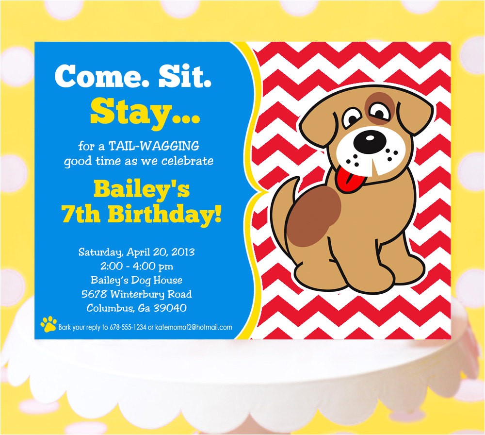 puppy party invitation puppy birthday