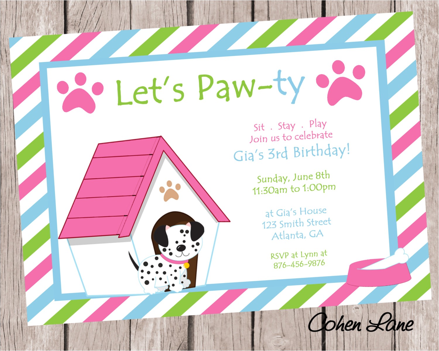 puppy party invitations