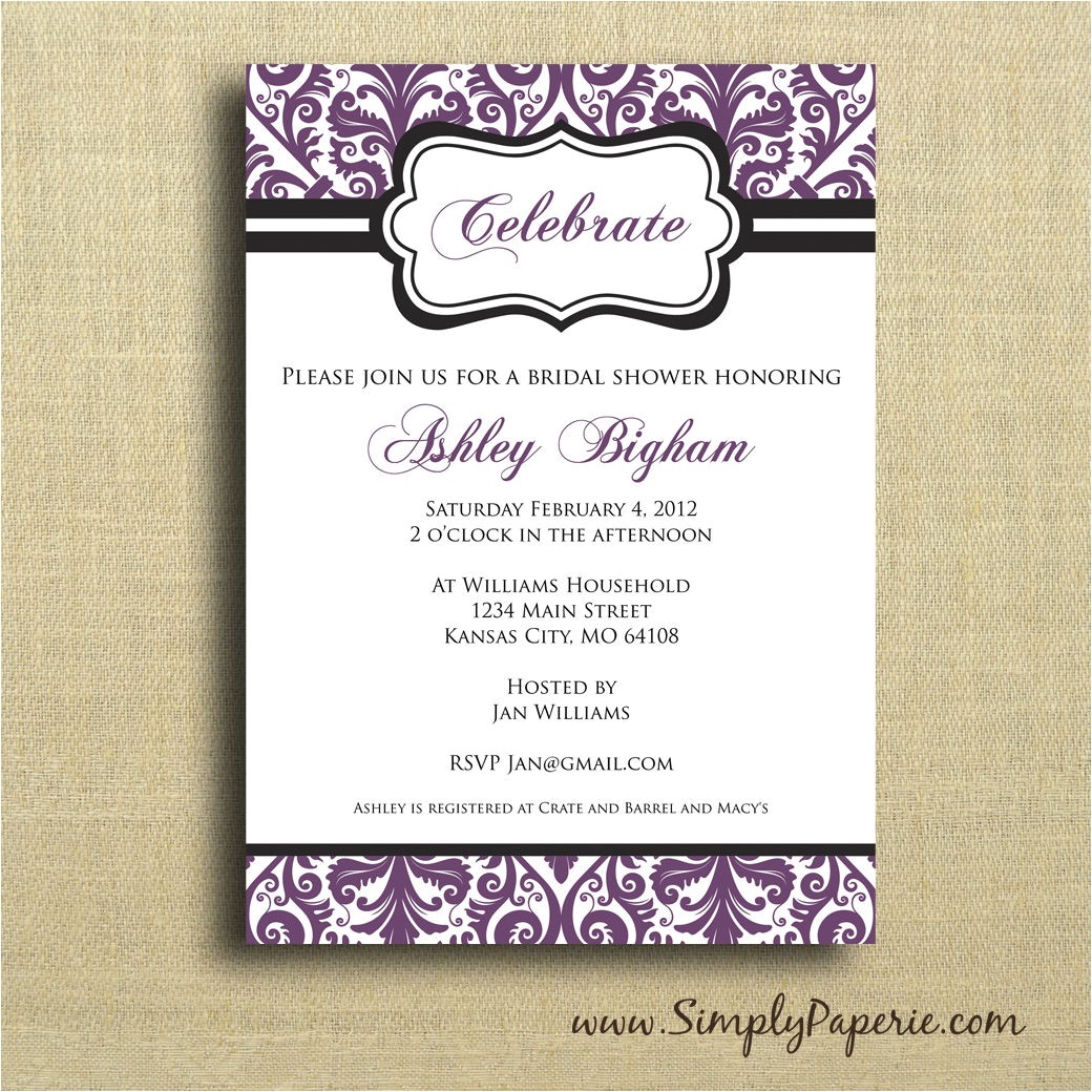 purple baby shower invitation templates
