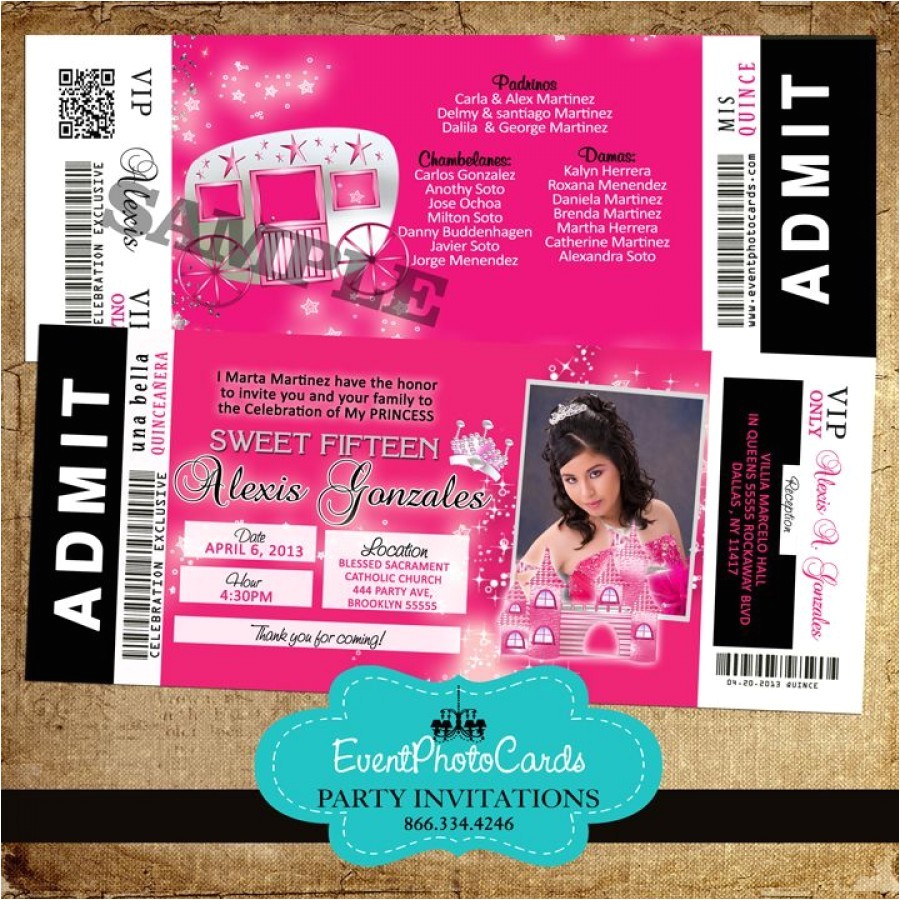 pink quinceanera invitation cards