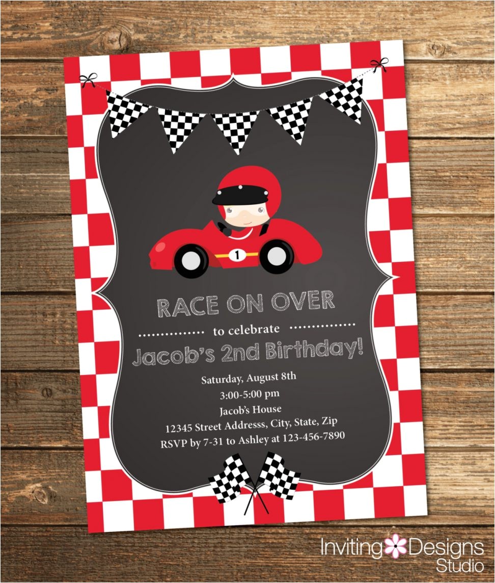 race car birthday invitations