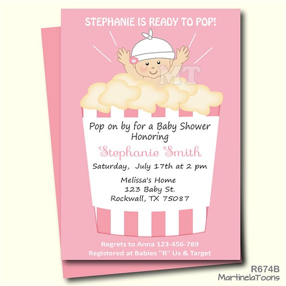Ready to Pop Baby Shower Invitations Free Ready to Pop Baby Shower Invitation Cute Popcorn