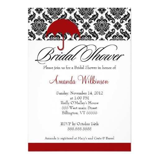 bridal shower invitations red