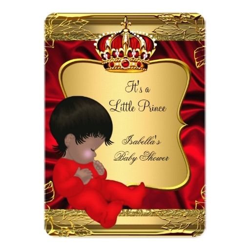 red gold baby shower invitations