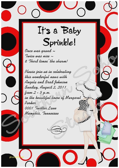 red black and white baby shower invitations