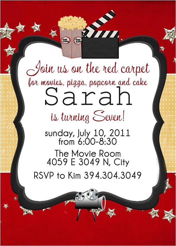 movie red carpet themed invitation