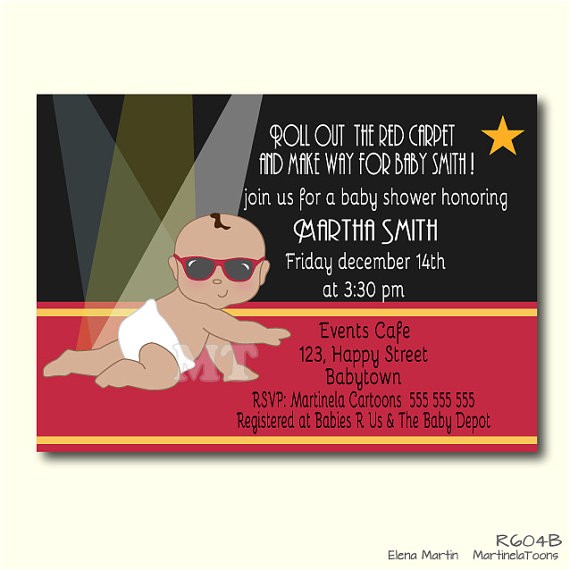 red carpet baby shower invitation