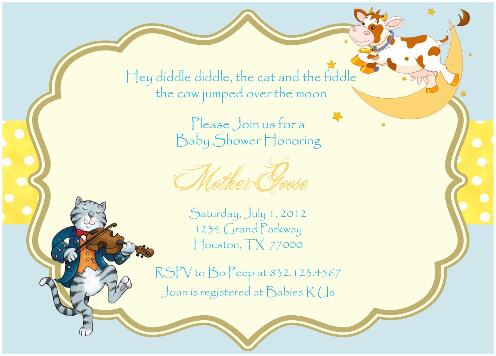 nursery rhyme baby shower invitations