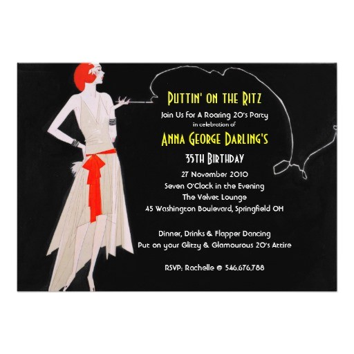 Roaring 20 S Flapper Party Invitations Red Roaring 20 39 S Flapper Party Invitations Zazzle