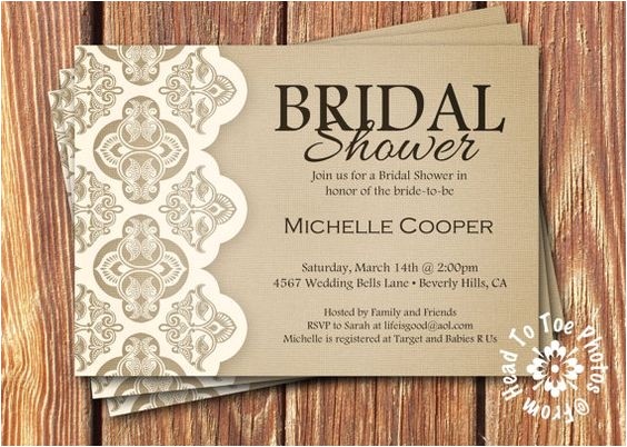 shabby chic bridal shower invitations