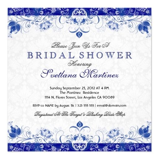 bridal shower invitations royal blue