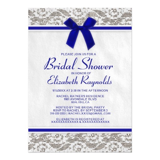 bridal shower invitations royal blue
