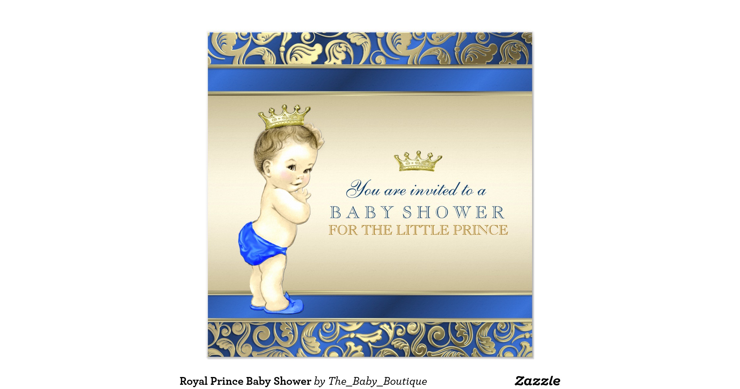 royal prince baby shower invitation