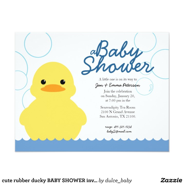 cute rubber ducky baby shower invitation
