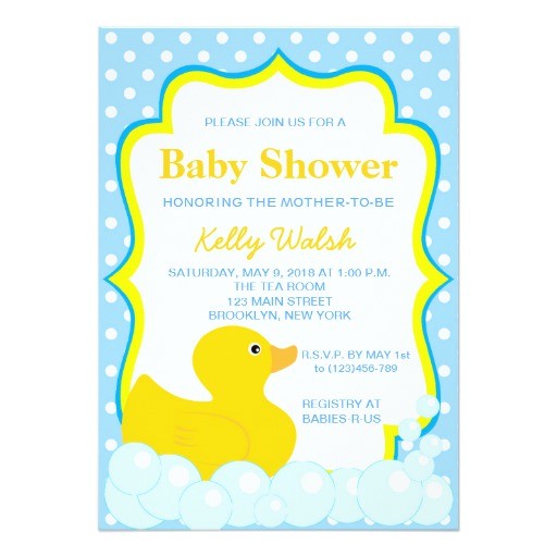 rubber ducky baby shower invitations