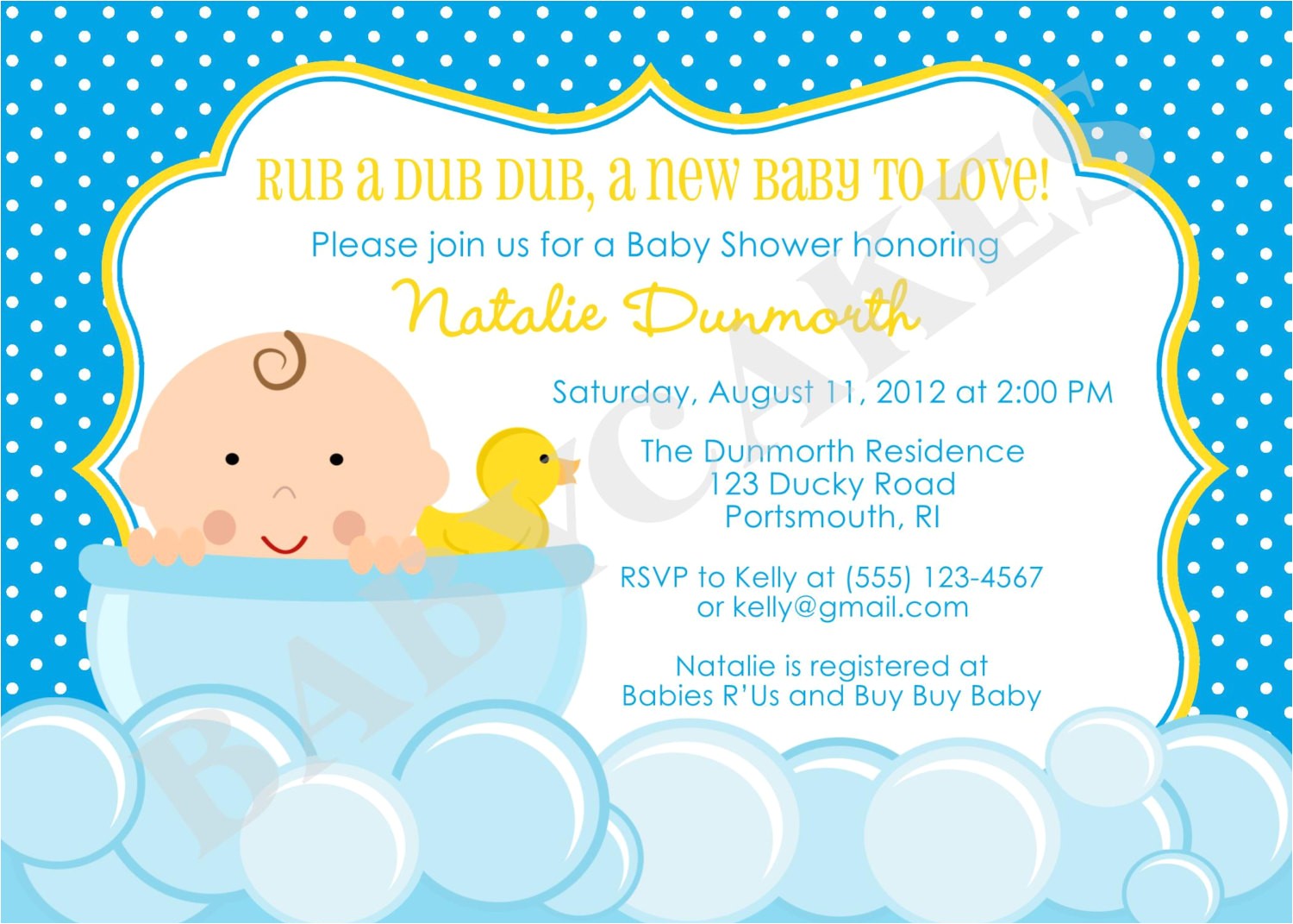 rubber ducky baby shower invitation diy