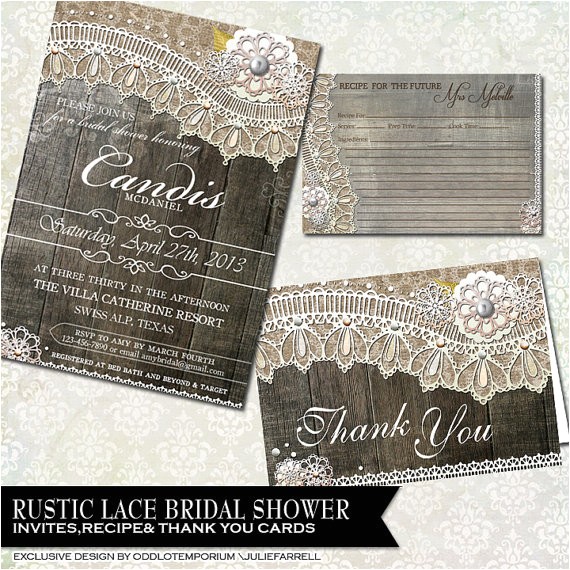 rustic bridal shower invitation recipe