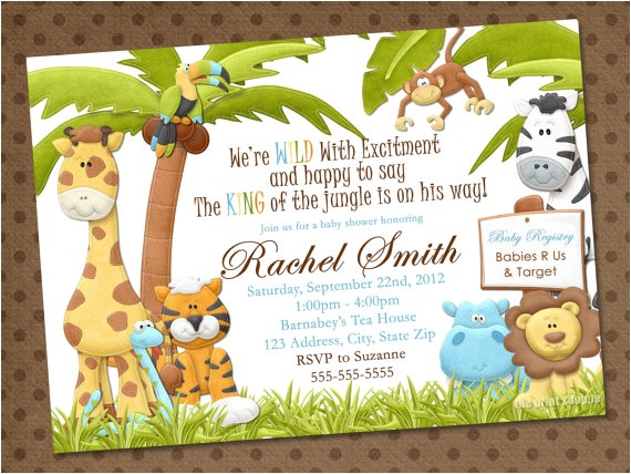 safari baby shower invitations template