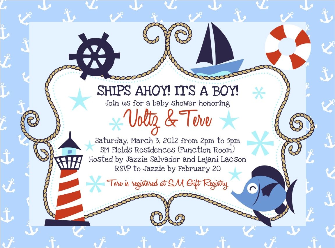 nautical baby shower invitations