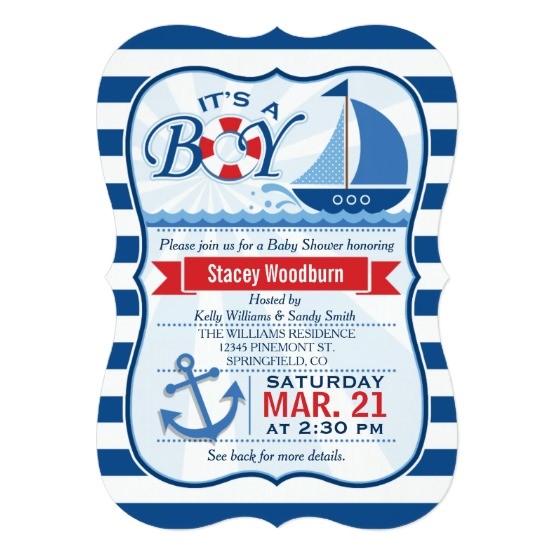 nautical theme baby shower invitations