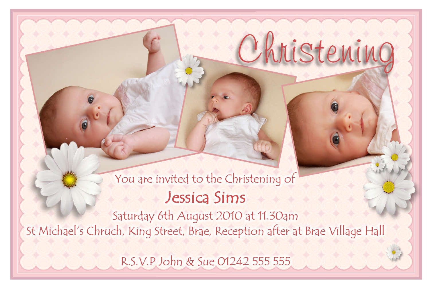christening invitation cards free