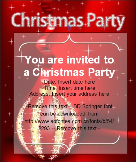 sample invitation card for christmas party