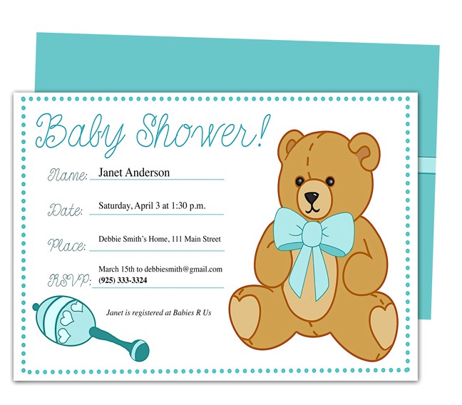 sample baby shower invitations